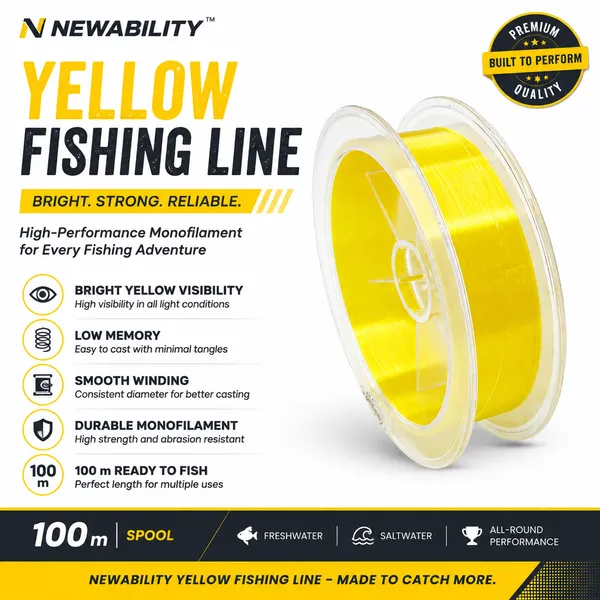 Newability_Yellow_Fishing_Line_0.55mm_upto_20Kg_100m
