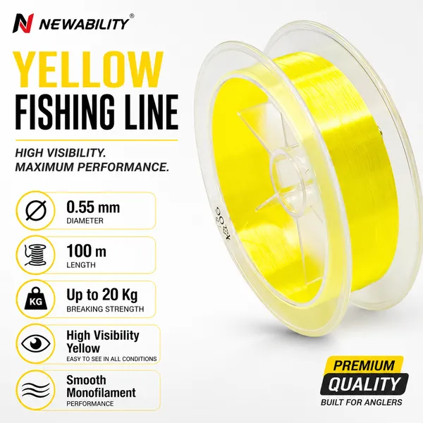 Newability_Yellow_Fishing_Line_0.55mm_upto_20Kg_100m