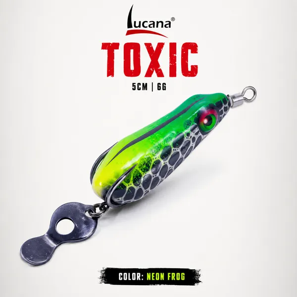 Lucana_Toxic_Handmade_Frog_Lure_5cm_6g_|_Neon_Frog_|_Weedless_Topwater_Frog