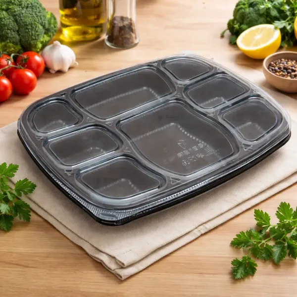 8_Compartment_Disposable_Meal_Tray_with_Lid