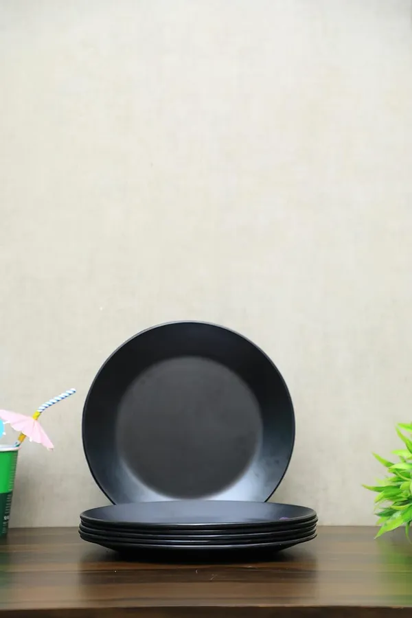 Black_Regular_Melamine_Dinner_Set_Full_Plates_Half_Plates_With_Katoris_Matt_Black_Design_Combo_30
