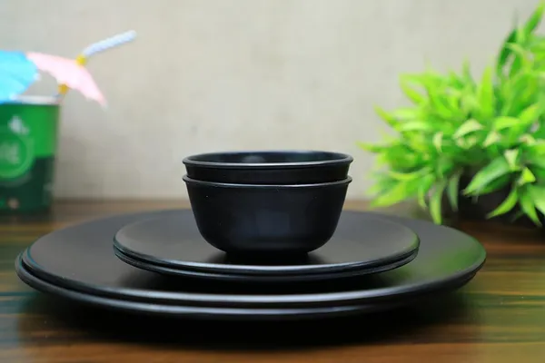 Black_Regular_Melamine_Dinner_Set_Full_Plates_Half_Plates_With_Katoris_Matt_Black_Design_Combo_22