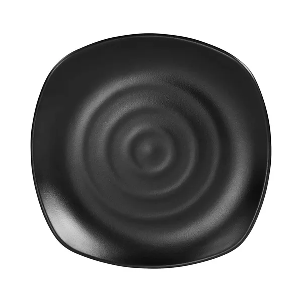 Ospit_Spiral_Square_Melamine_Dinner_Set_Matt_Black_Pack_Of_16