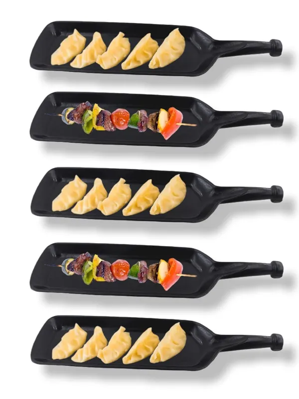 Ospit_Melamine_Bat_Shape_Snacks_And_Sweets_Serving_Platter_Tray_For_Home_Hotel_Restaurant_Kitchen_Matt_Black_Pack_Of_06