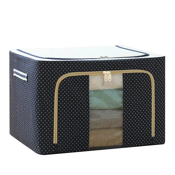 Cloth_Storage_Organizer_Bag_66_Ltr_All_Polka_Blue_With_Window_Folding_Bag_Under_Bed_Closet_Wardrobe_Cloth_Cover_Box_Pack_Of_6