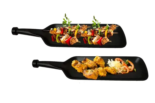 Ospit_Melamine_Bat_Shape_Snacks_And_Sweets_Serving_Platter_Tray_For_Home_Hotel_Restaurant_Kitchen_Matt_Black_Pack_Of_05