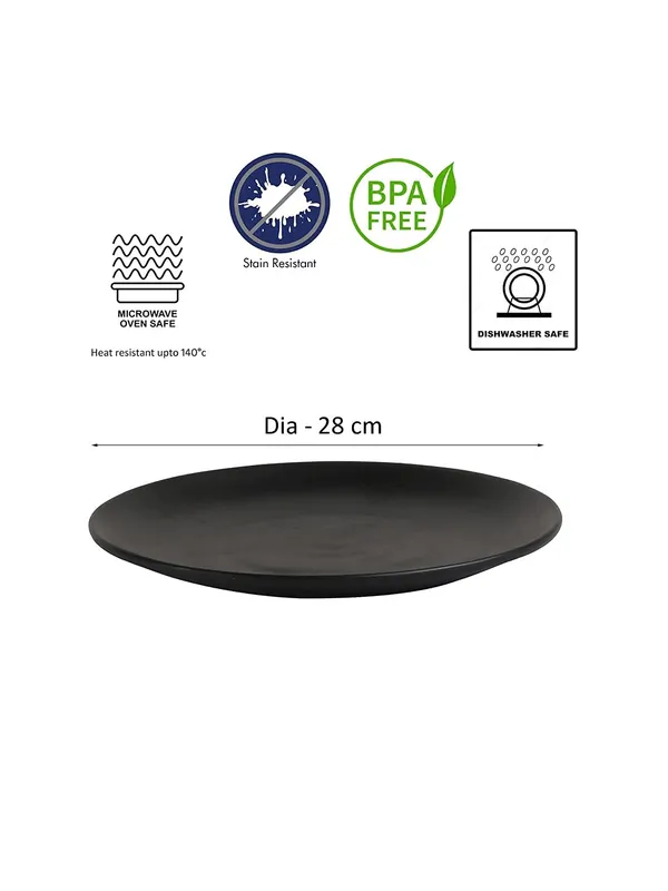 Unbreakable_Melamine_Round_Full_Size_Kitchen_Dinner_Plates_Set_Of_6_Spiral_Black_Design