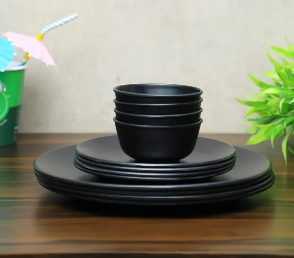 Pack_Of_12_Black_Regular_Melamine_Dinner_Set_Plates_And_Bowls_Dinner_Set_Full_Plates_Small_Plates_With_Bowl_Serves_4
