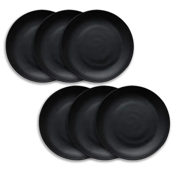 Pack_Of_06_Black_11_Spiral_Melamine_Dinner_Set_Full_11_Plates_Spiral_Black_Design_C_4