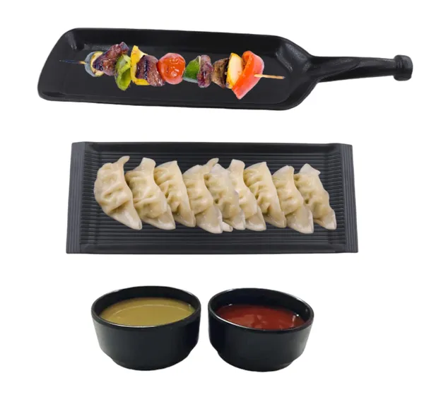Melamine_Black_Serving_Platter_Combo_For_French_Fries_Momos_Rolls_Dessert_And_Snacks_Serving_Tray_Combo_1005