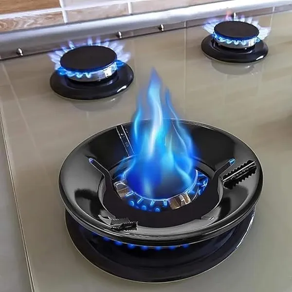 Metal_Gas_Saver_Burner_Stand_Energy_Saving_Fits_Small_And_Large_Stoves_Windproof_Flame_Guard_0_7Mm_Thickness_Heavy_Material_Black_Pack_Of_1