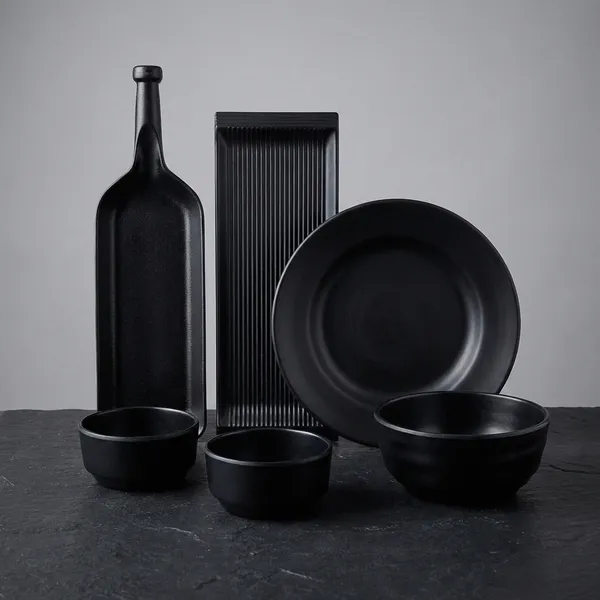 Melamine_Black_Serving_Platter_Combo_For_French_Fries_Momos_Rolls_Dessert_And_Snacks_Serving_Tray_Combo_1002