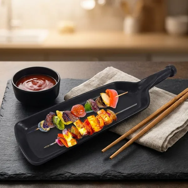 Melamine_Black_Serving_Platter_Combo_For_French_Fries_Momos_Rolls_Dessert_And_Snacks_Serving_Tray_Combo_1004