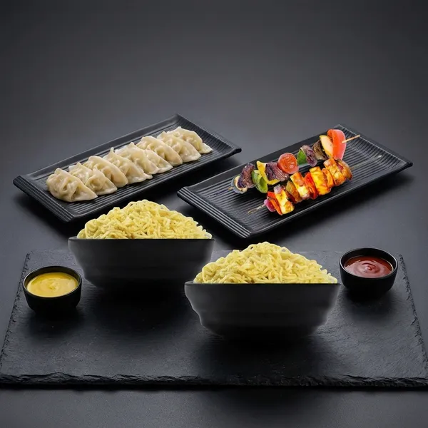 Melamine_Black_Serving_Platter_Combo_For_French_Fries_Momos_Rolls_Dessert_And_Snacks_Serving_Tray_Combo_1012