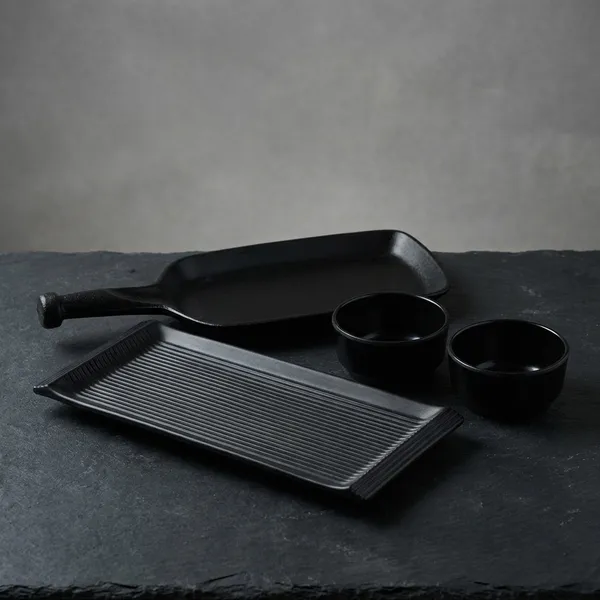 Melamine_Black_Serving_Platter_Combo_For_French_Fries_Momos_Rolls_Dessert_And_Snacks_Serving_Tray_Combo_1005