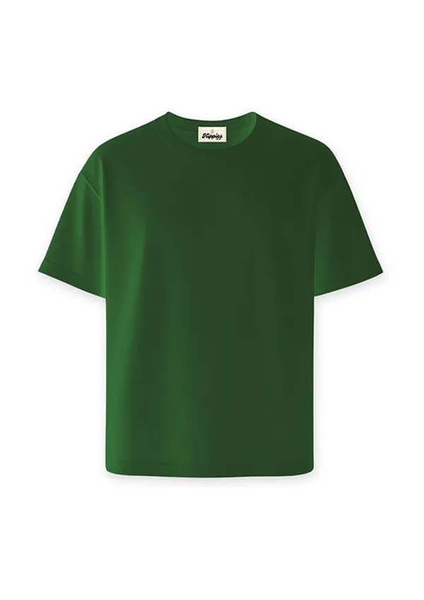 Forest_Green_Solid_Oversized_Tee_240Gsm_Cotton_Tshirt