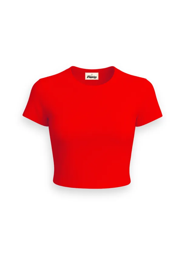 Combo_of_Solid_Baby_Tees(2)_|_Mustard_yellow_&_Red_|_180Gsm_Cotton_Crop_T-shirt