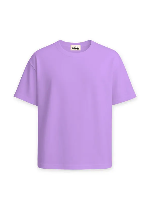Lavender_Solid_Oversized_Tee_240Gsm_Cotton_Tshirt