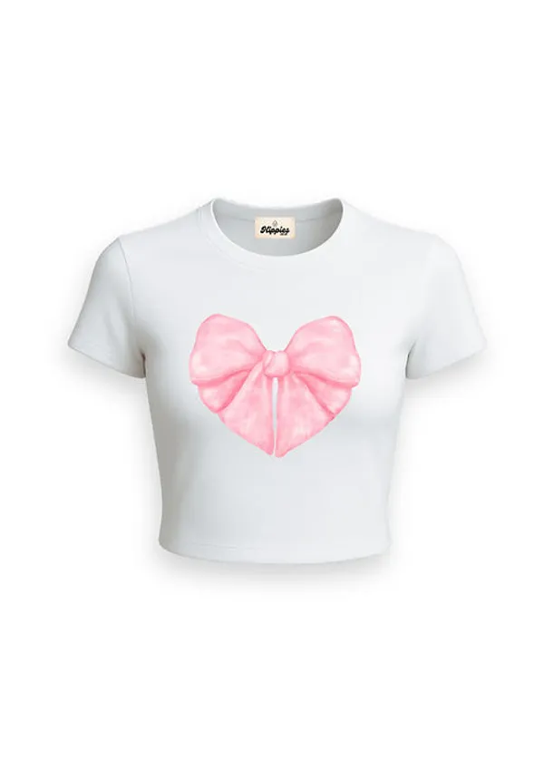 Bow_Heart_Baby_Tee_190Gsm_Cotton_Crop_Tee