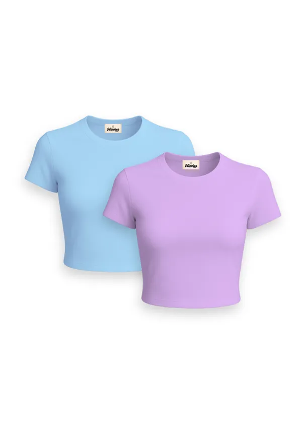 Combo_of_Solid_Baby_Tees(2)__|_Sky_Blue_&_Lavender|_180Gsm_Cotton_Crop_T-shirt