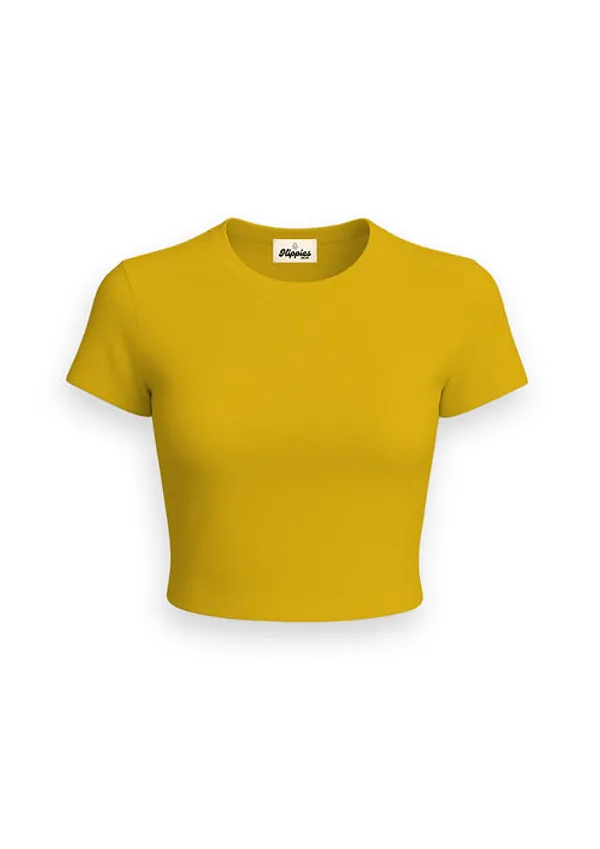 Combo_of_Solid_Baby_Tees(2)_|_Mustard_yellow_&_Red_|_180Gsm_Cotton_Crop_T-shirt