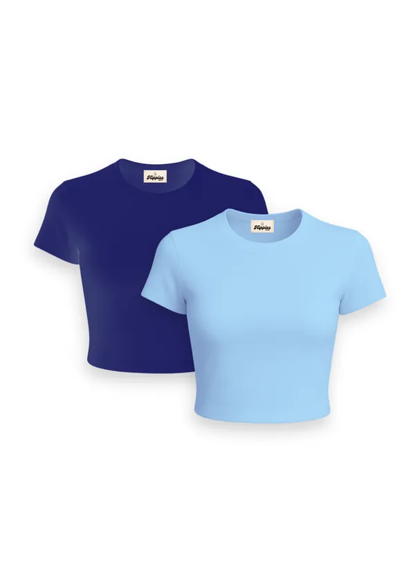 Combo_of_Solid_Baby_Tees(2)__|_Sky_Blue_&_Navy_Blue|_180Gsm_Cotton_Crop_T-shirt