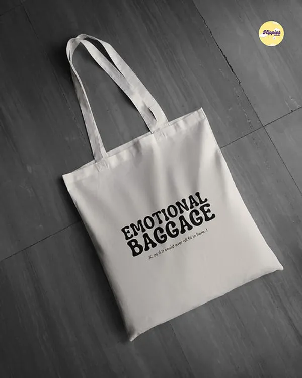 Combo_of_'Emotional_Baggage'_Everyday_Tote_bag_&_Canvas_pouch_|_Tote_Bag_with_Non_Zipper_Closure