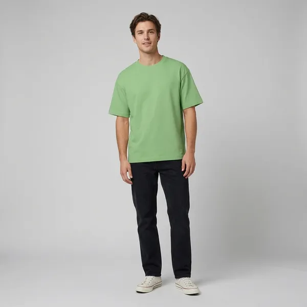 Apple_Green_Solid_Oversized_Tee_240Gsm_Cotton_Tshirt