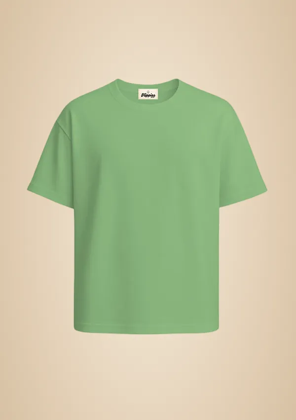 Apple_Green_Solid_Oversized_Tee_240Gsm_Cotton_Tshirt