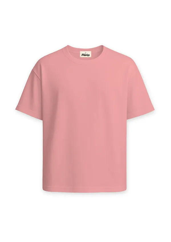 Salmon_Pink_Solid_Oversized_Tee_240Gsm_Cotton_Tshirt