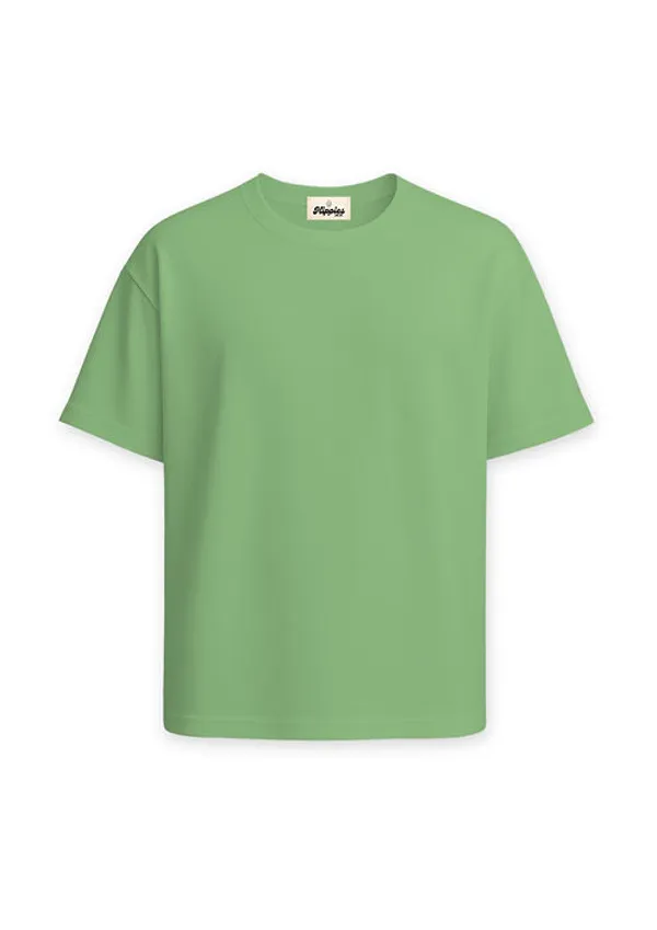 Apple_Green_Solid_Oversized_Tee_240Gsm_Cotton_Tshirt