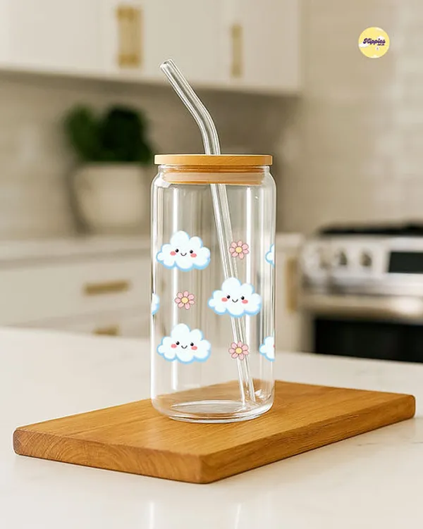 Smiling_Clouds_Glass_Tumbler_With_Straw