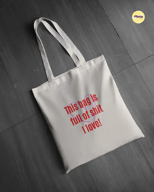 Combo_of_'Full_of_shit_I_love'_Everyday_Tote_bag_&_Canvas_pouch_|_Tote_Bag_with_Non_Zipper_Closure