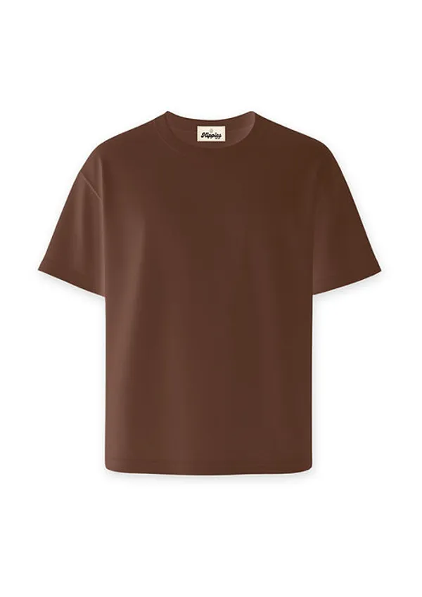 Brown_Solid_Oversized_Tee_240Gsm_Cotton_Tshirt