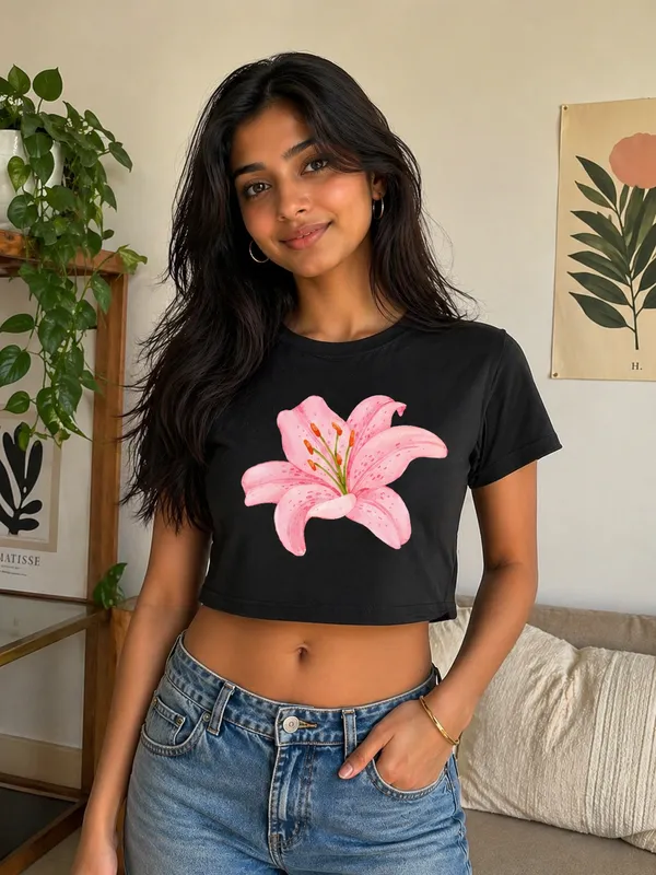 Pink_Lily_-_baby_tee_|_190GSM_cotton_crop_tee