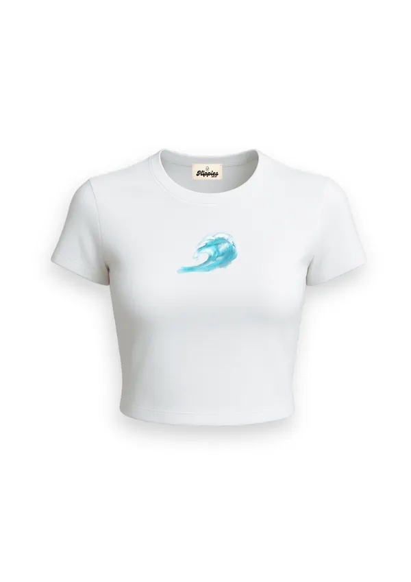 Waves_-Summer_Baby_tee_|_190GSM_Cotton_Crop_Tee