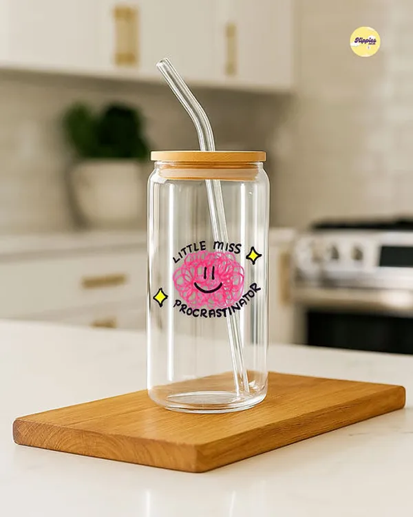 Little_Miss_Procrastinator_Glass_Tumbler_With_Straw