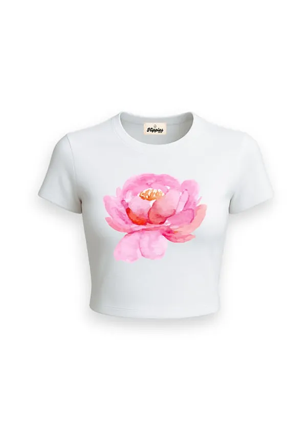 Pink_Lotus_Baby_Tee_190Gsm_Cotton_Crop_Tee