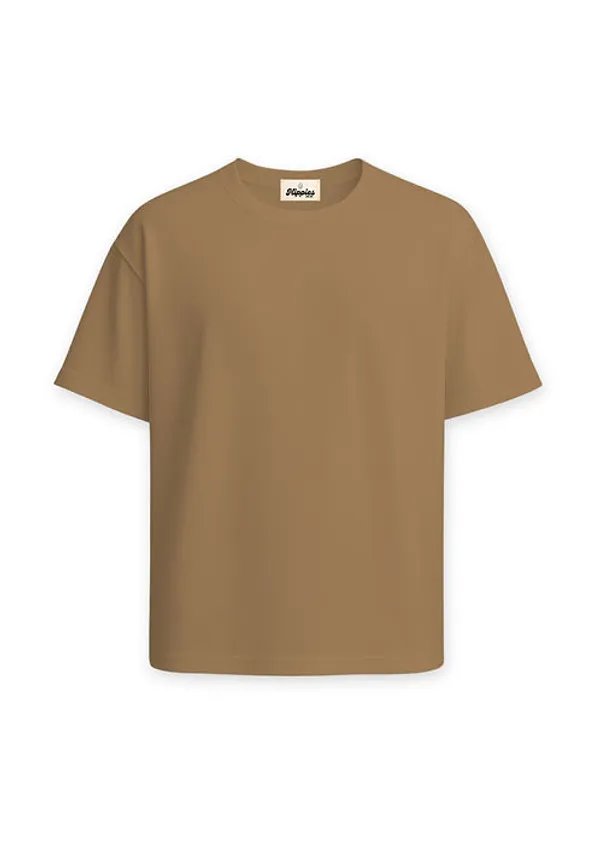 Beige_Solid_Oversized_Tee_240Gsm_Cotton_Tshirt