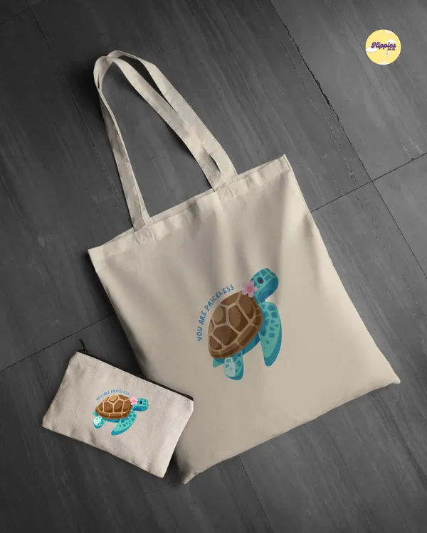 Combo_of_'You_Are_Priceless'_Everyday_Tote_bag_&_Canvas_pouch_|_Tote_Bag_with_Non_Zipper_Closure