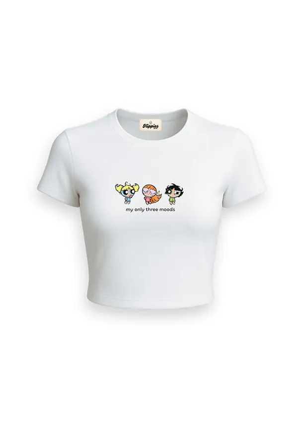 My_Three_Moods_Ft_Powerpuff_Girls_190Gsm_Cotton_Crop_Tee