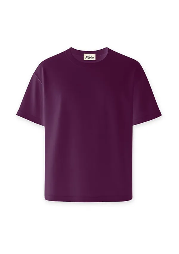 Wine_Solid_Oversized_Tee_240Gsm_Cotton_Tshirt