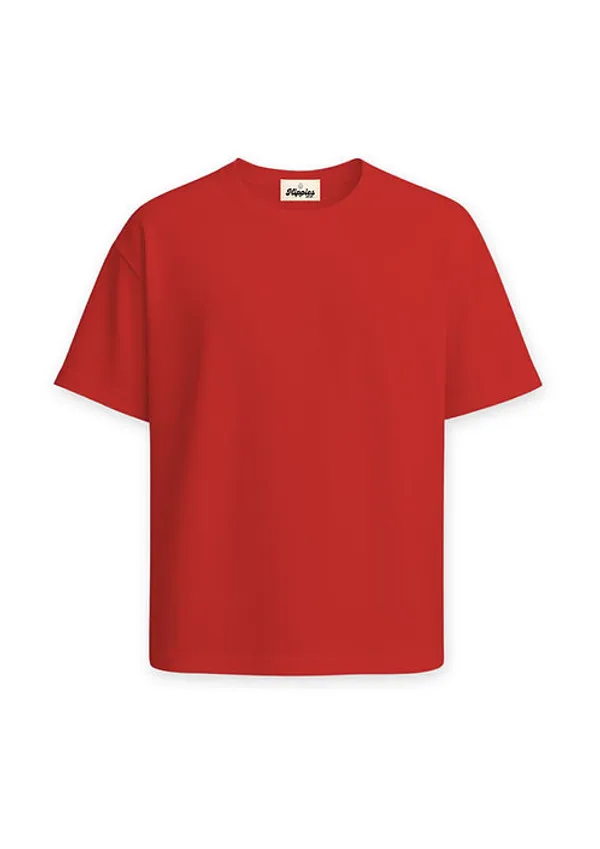 Red_Solid_Oversized_Tee_240Gsm_Cotton_Tshirt