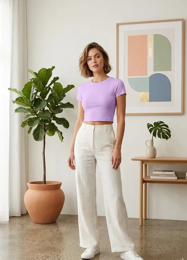 Combo_of_Solid_Baby_Tees(2)__|_Mustard_yellow_&_Lavender_|_180Gsm_Cotton_Crop_T-shirt