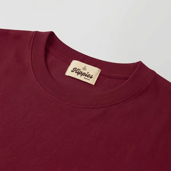 Maroon_Solid_Oversized_Tee_240Gsm_Cotton_Tshirt