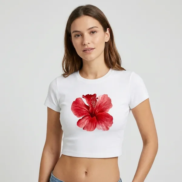 Hibiscus_Baby_Tee_190Gsm_Cotton_Crop_Tee