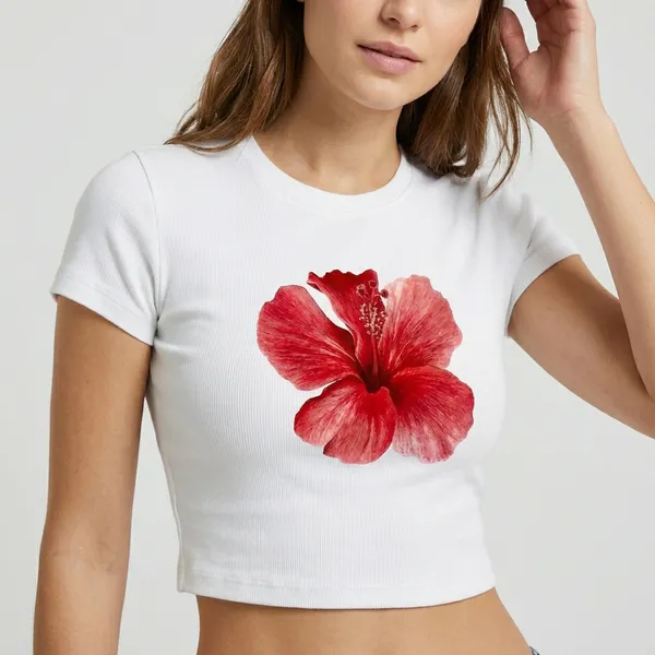 Hibiscus_Baby_Tee_190Gsm_Cotton_Crop_Tee