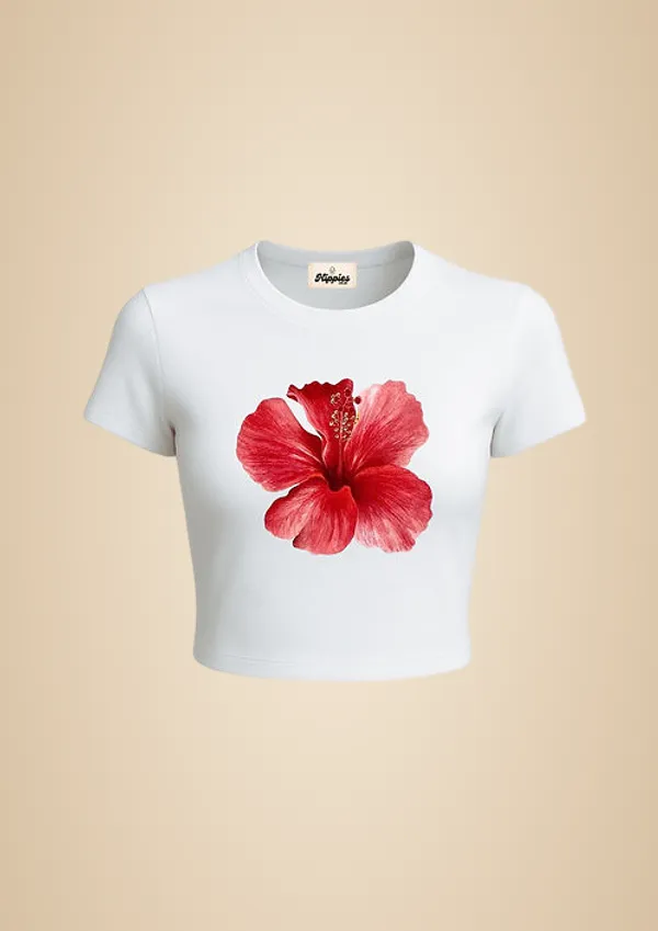 Hibiscus_Baby_Tee_190Gsm_Cotton_Crop_Tee