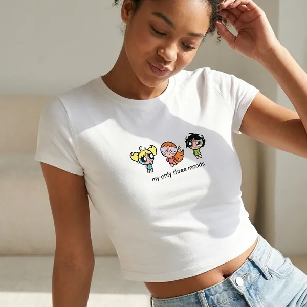 My_Three_Moods_Ft_Powerpuff_Girls_190Gsm_Cotton_Crop_Tee