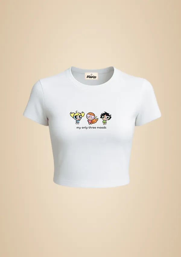 My_Three_Moods_Ft_Powerpuff_Girls_190Gsm_Cotton_Crop_Tee